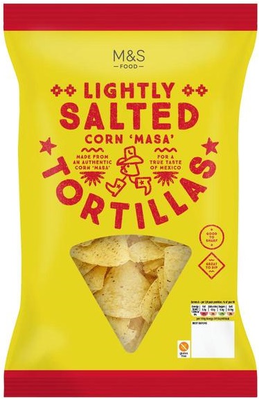 Marks & Spencer Tortilla chipsy kukuřičné mírně solené bezlepkové