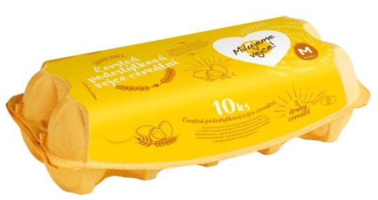 Milujeme vejce Čerstvá cereální vejce podestýlková  M