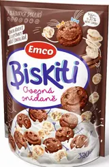 Emco Biskiti Čokoládoví s bílými čokolupínky
