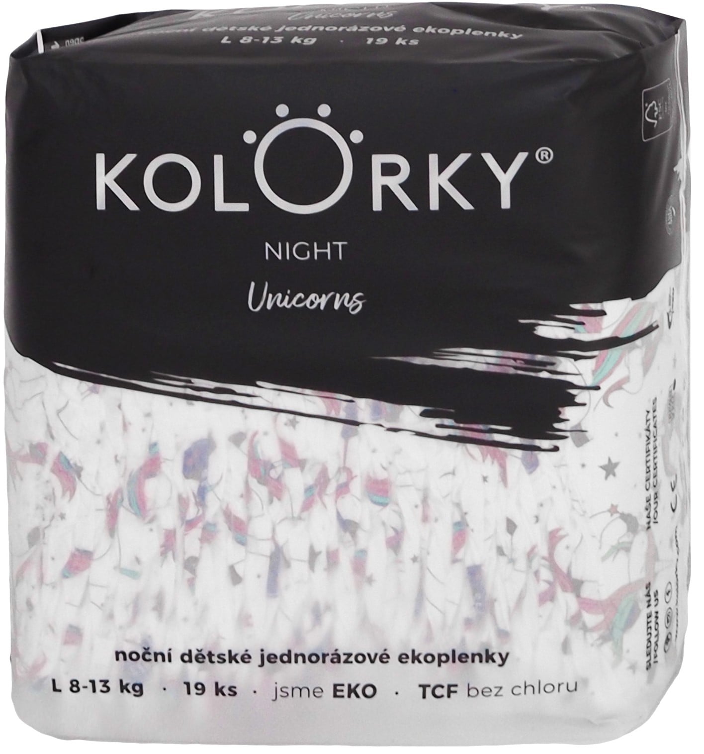 Kolorky EKO Noční jednorázové plenky night L (8–13 kg) 19 ks