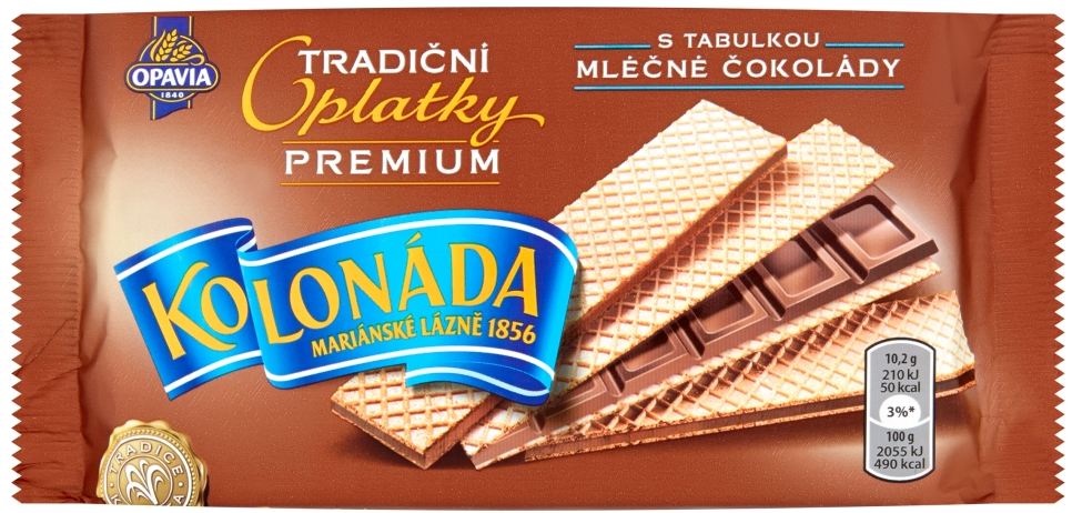 Opavia Kolonáda oplatky s tabulkou mléčné čokolády Premium