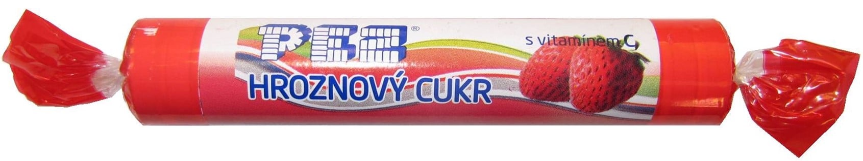 PEZ Hroznový cukr jahoda s vitamínem C
