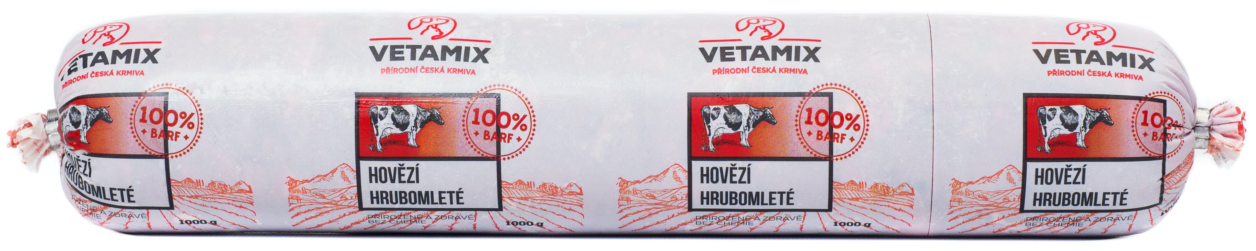 Vetamix Hovězí barf hrubomleté pro kočky i psy, mražené
