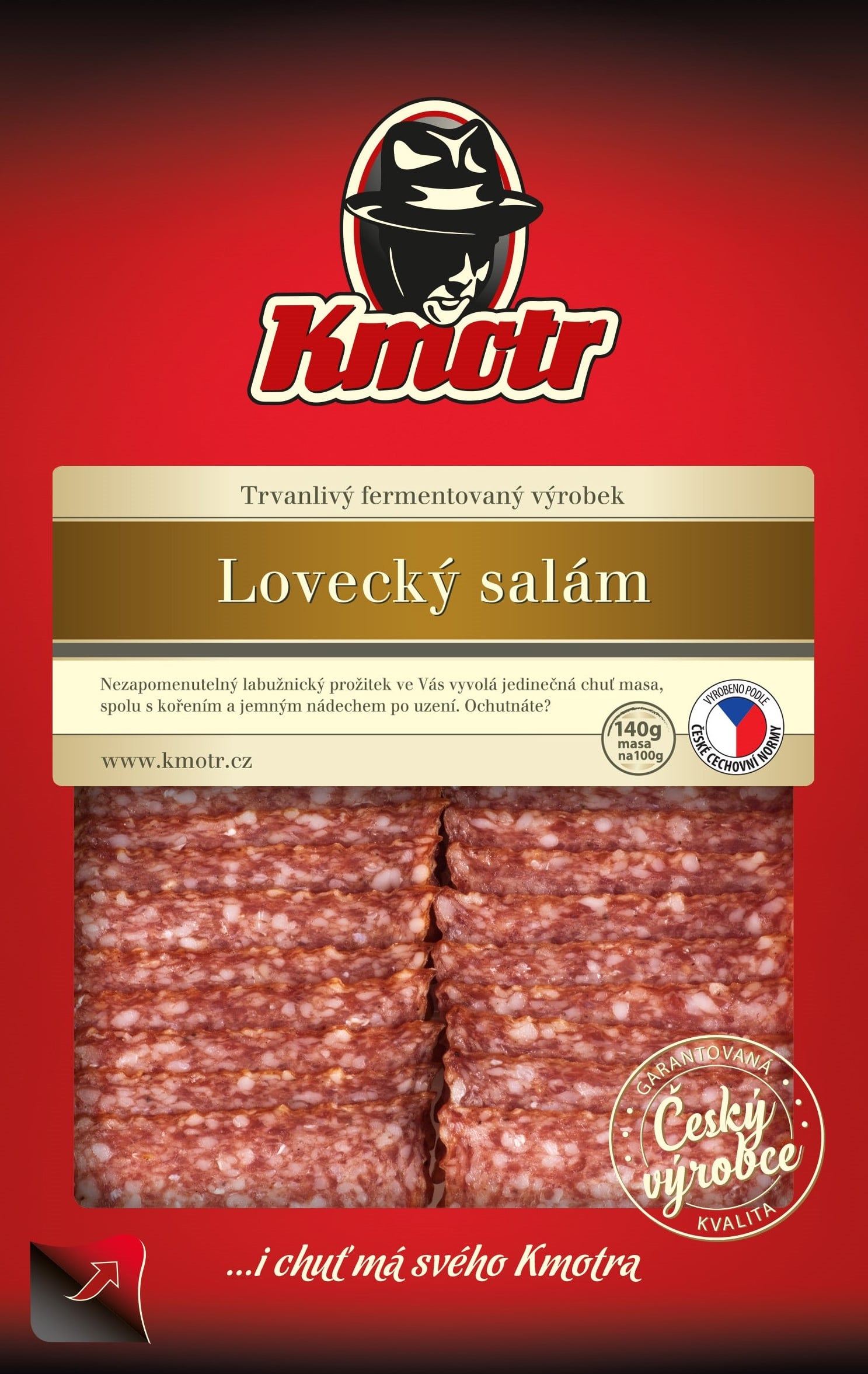 Kmotr Lovecký salám krájený