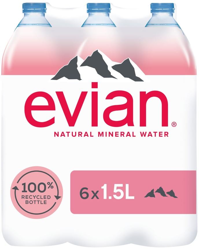 Evian rPet přírodní minerální voda nesycená (6x1,5l)