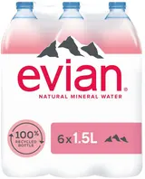 Evian rPet přírodní minerální voda nesycená (6x1,5l)