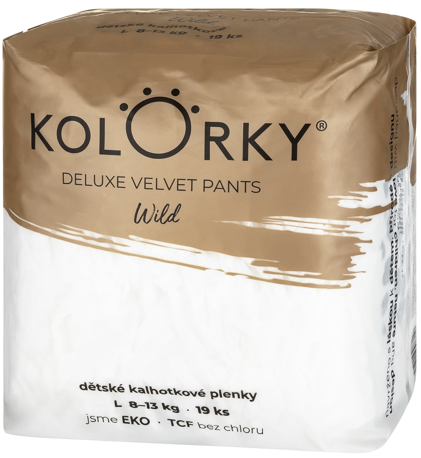 Kolorky EKO Jednorázové plenkové kalhotky deluxe velvet L wild (8–13kg) 19 ks