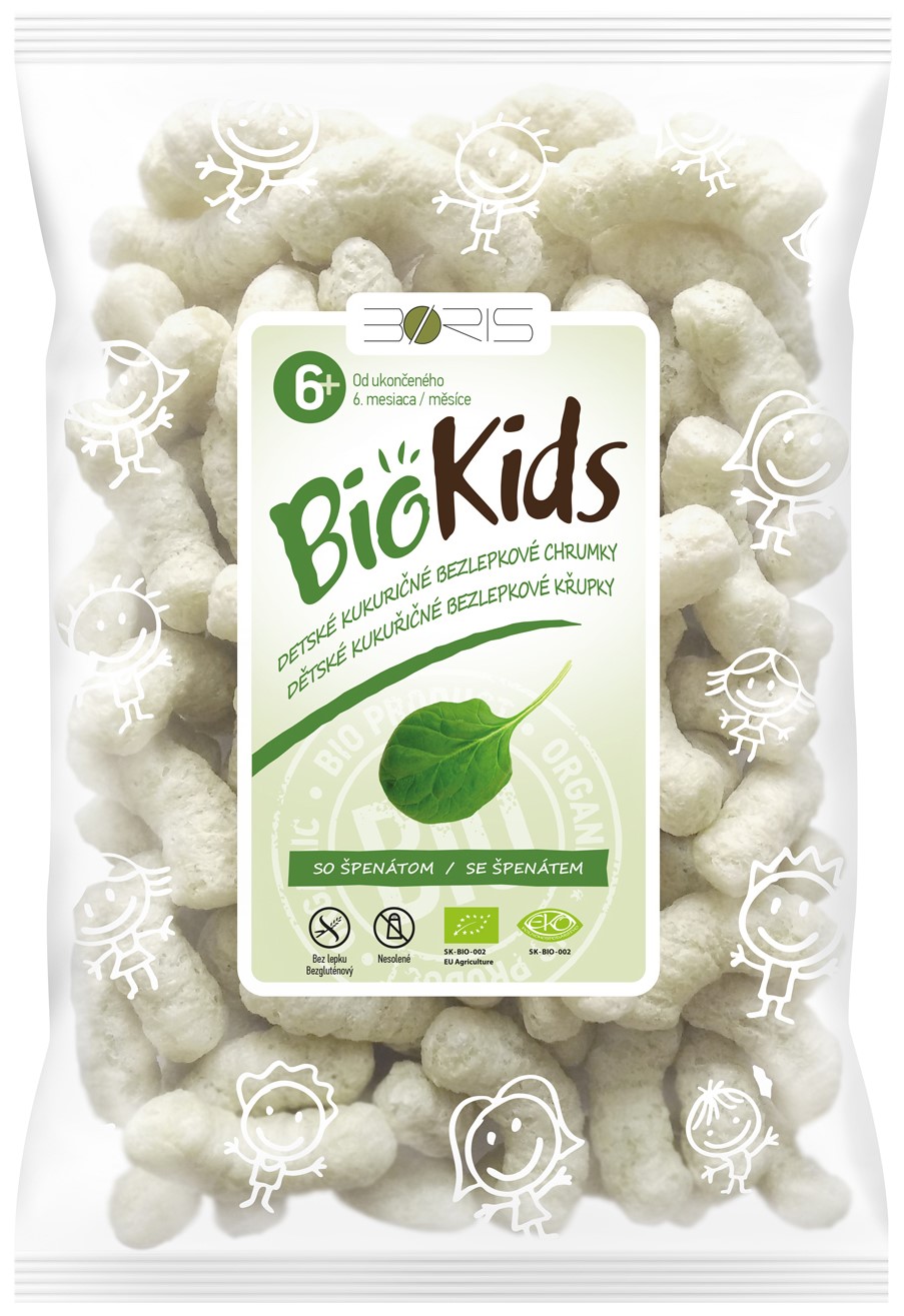 BioKids BIO Bezlepkové křupky špenát