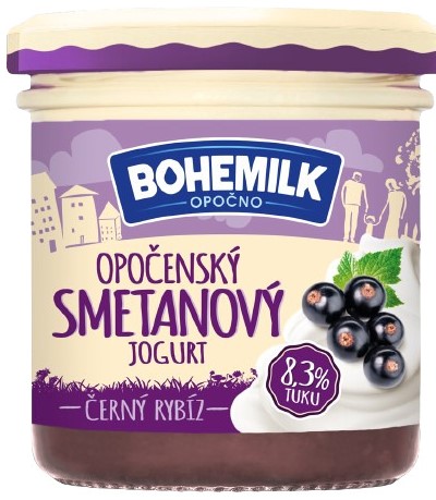Bohemilk Opočenský smetanový jogurt černý rybíz