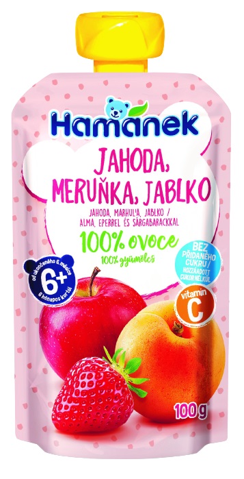 Hamánek Ovocná kapsička jahoda, meruňka a jablko