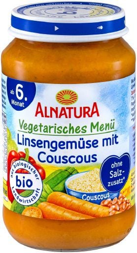 Alnatura BIO Příkrm se zeleninou, čočkou a kuskusem