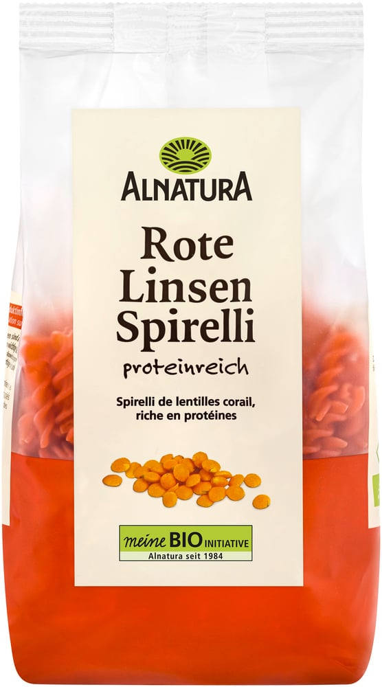 Alnatura BIO Spirelli z červené čočky