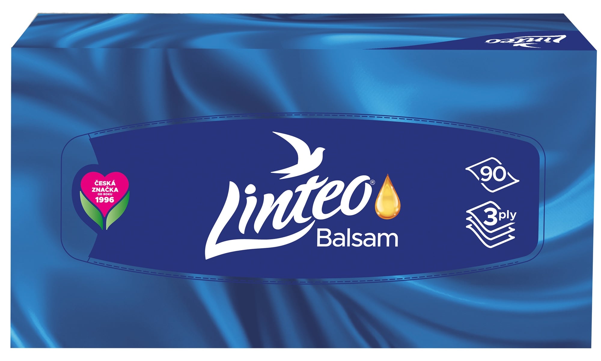 Linteo Papírové kapesníky s balzámem 3vrstvé box