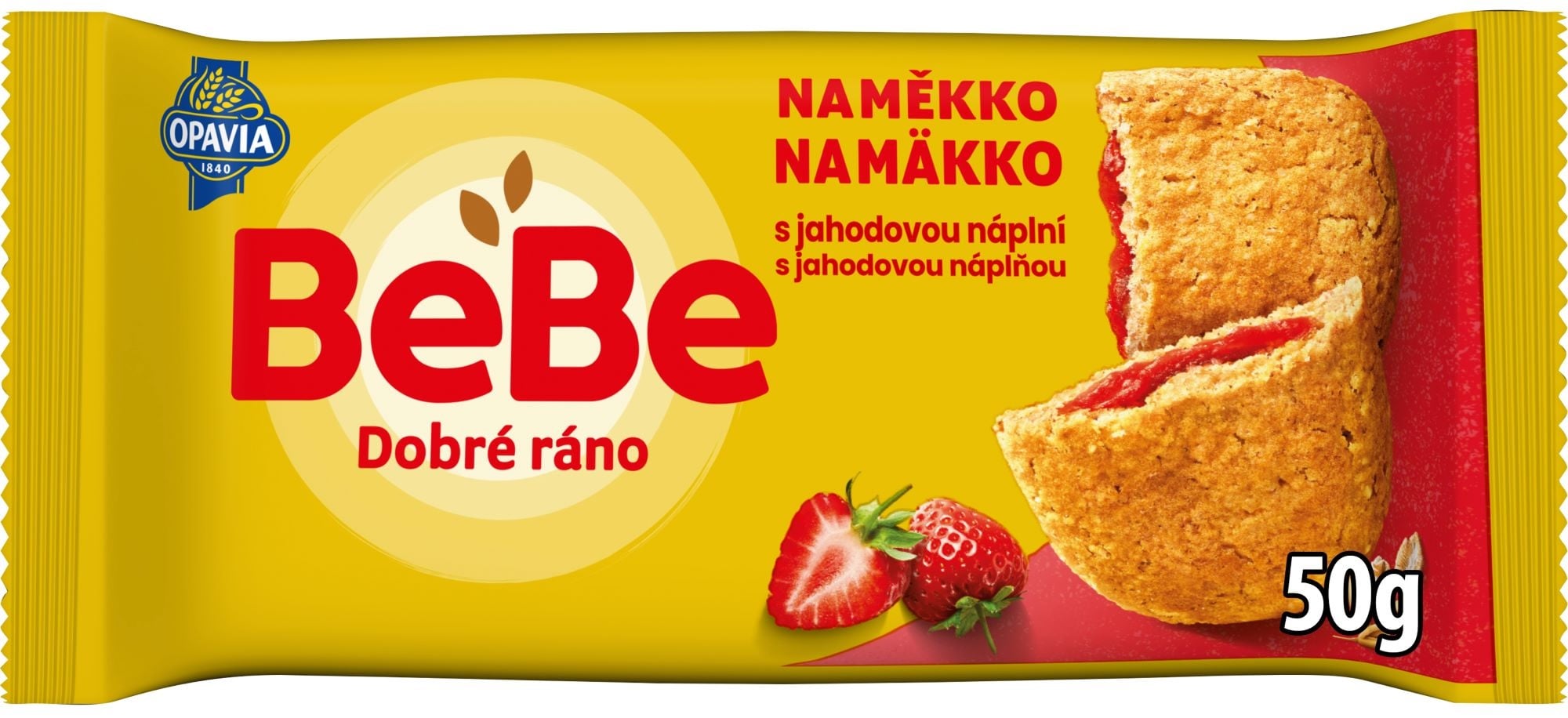 Opavia Cereální bochánek BeBe Dobré Ráno Naměkko jahodová náplň