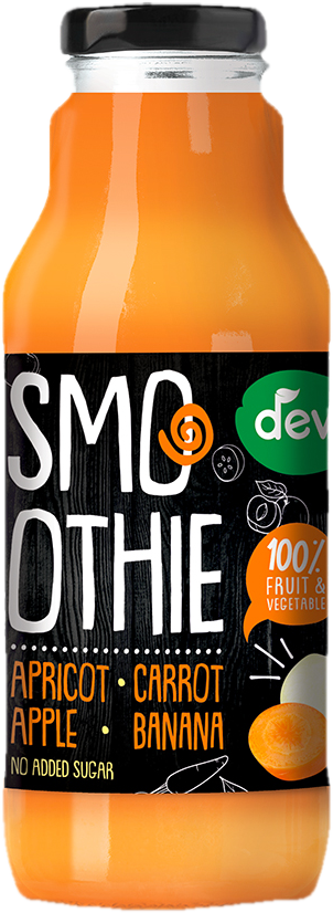 Deva Smoothie meruňka, mrkev, jablko, banán sklo