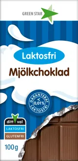 Green star Mléčná čokoláda bez laktózy