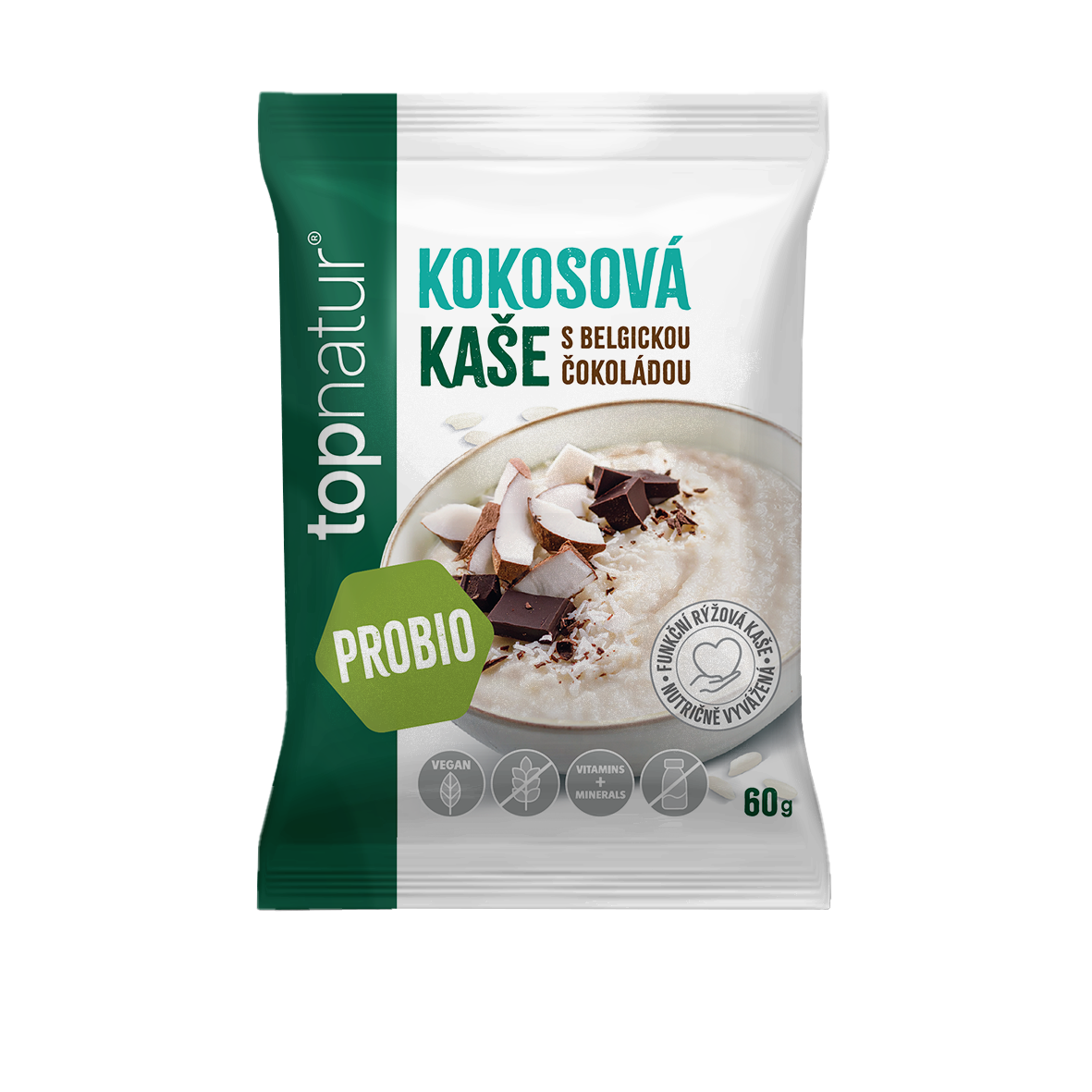 Topnatur Probio kaše kokos s belgickou čokoládou