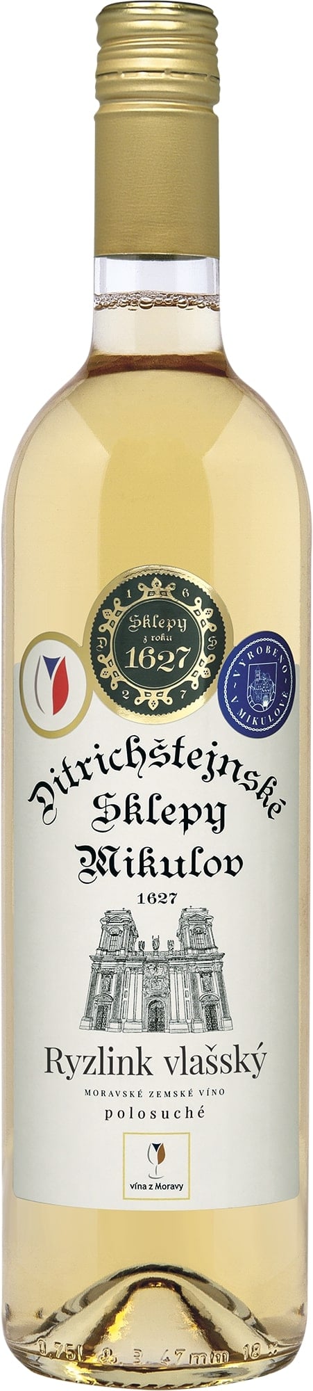 Ditrichštejnské sklepy Mikulov Ryzlink vlašský Moravské zemské víno
