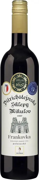 Ditrichštejnské sklepy Mikulov Frankovka Moravské zemské víno