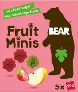 Bear Fruit Minis ovocné kousky jahoda a jablko (5×20 g)