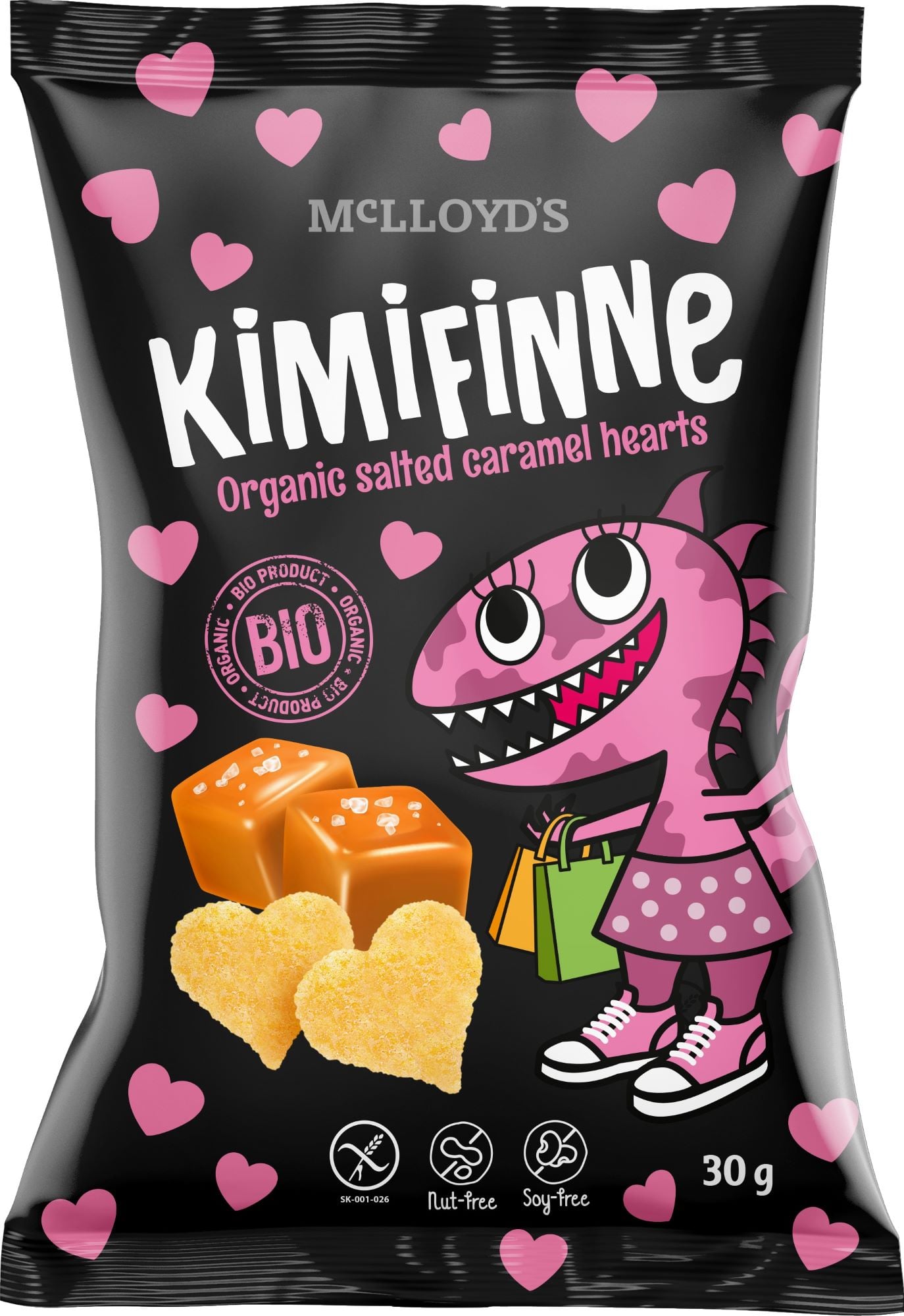 McLloyd's Kimifinne BIO Srdíčka s příchutí slaného karamelu