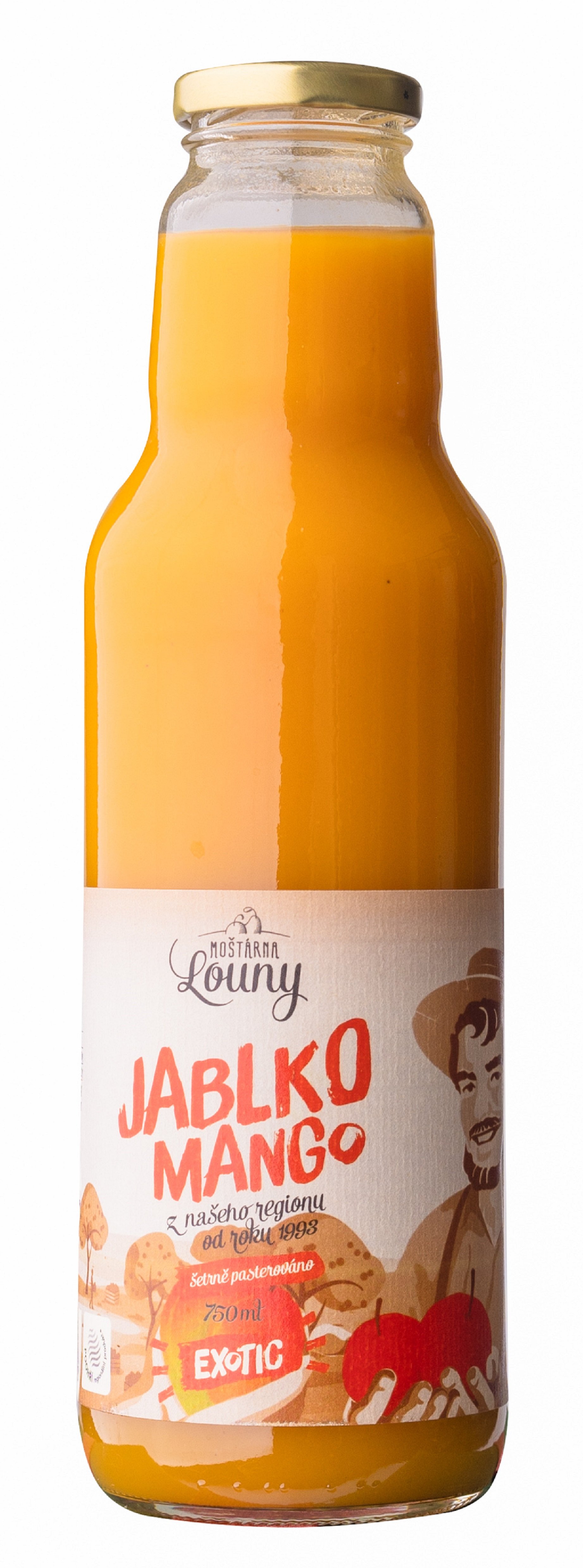 Moštárna Louny Mošt jablko mango sklo