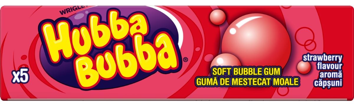 Hubba Bubba Strawberry Bubble Žvýkačky 5 ks