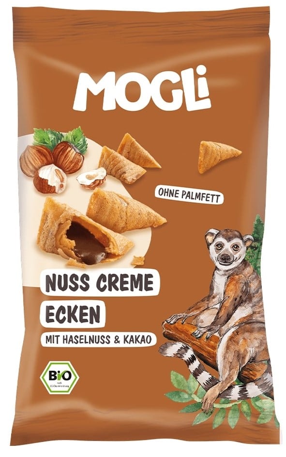 Mogli BIO Plněné lískooříškové taštičky s certifikací Demeter