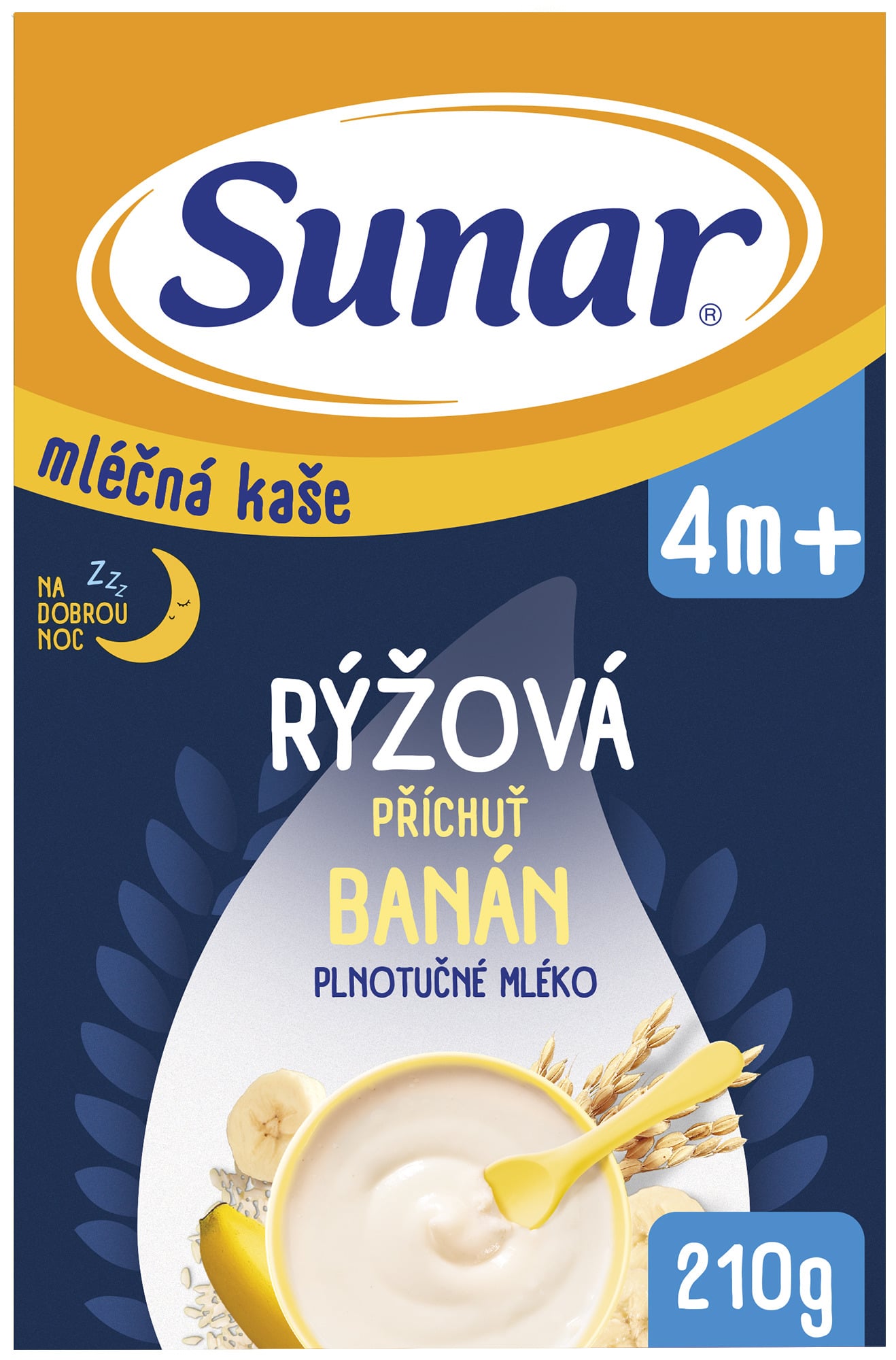 Sunar Mléčná rýžová kaše na dobrou noc banánová