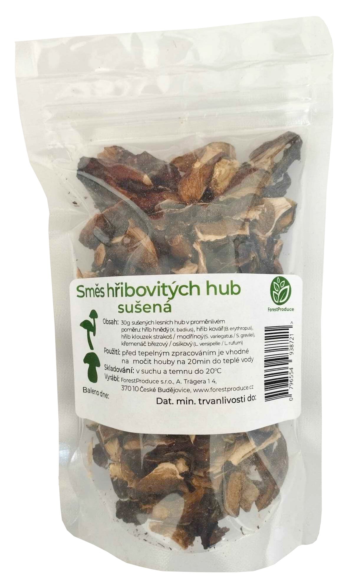 Směs hřibovitých hub sušená, balení