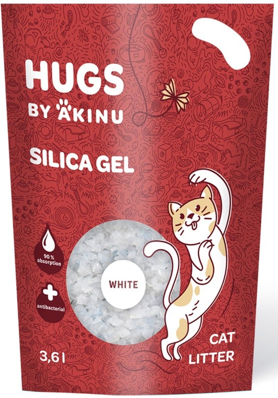 Hugs By Akinu Silika gel bílá podestýlka pro kočky