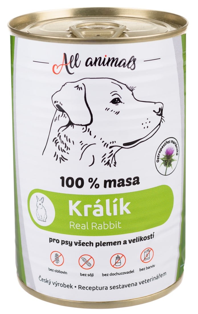 All Animals Mletý králík konzerva pro psy