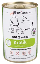 All Animals Mletý králík konzerva pro psy