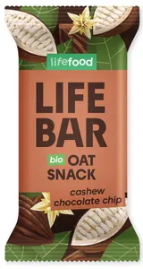 Lifefood BIO Tyčinka Lifebar Oat Snack s kousky čokolády a kešu