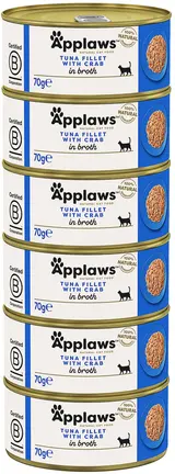 Applaws Cat konzerva tuňák s krabem pro kočky (6×70 g)