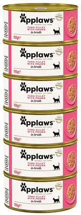 Applaws Cat konzerva tuňák s krevetami (6×156 g)