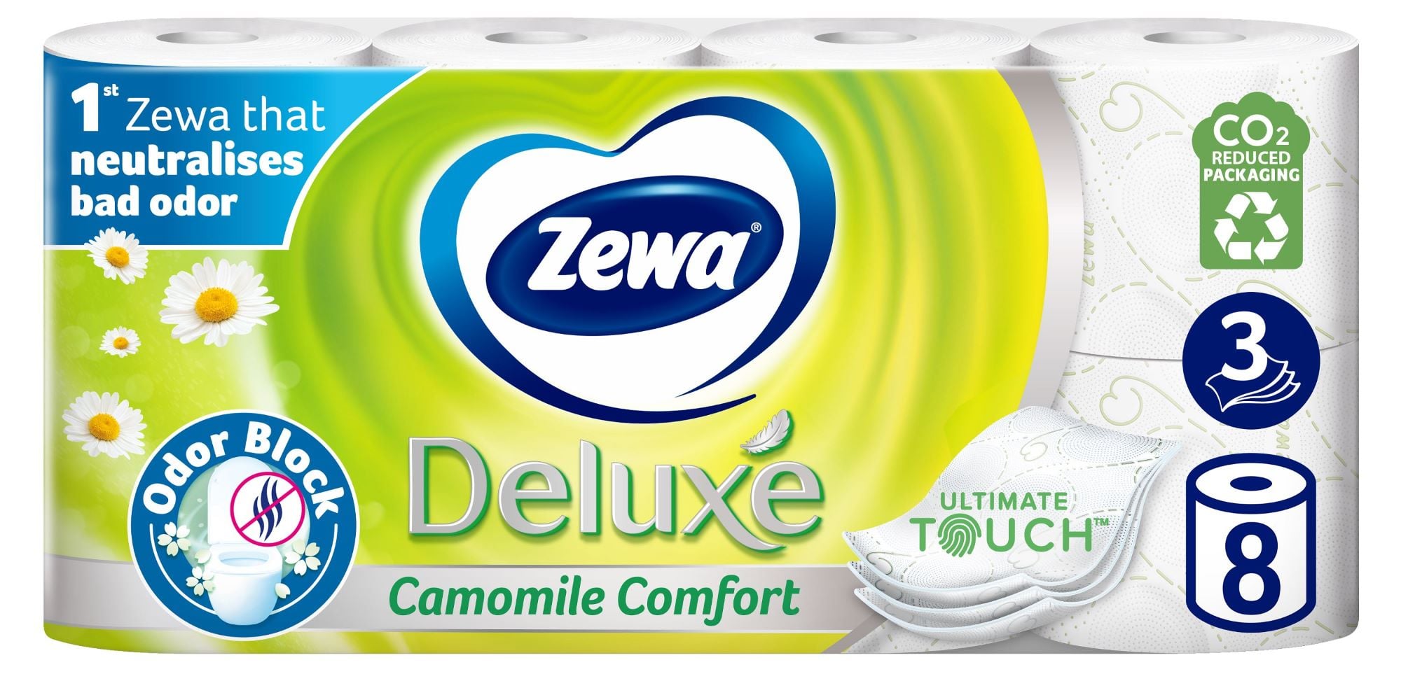 Zewa Deluxe Camomile Comfort toaletní papír 3vrstvý, 8 ks