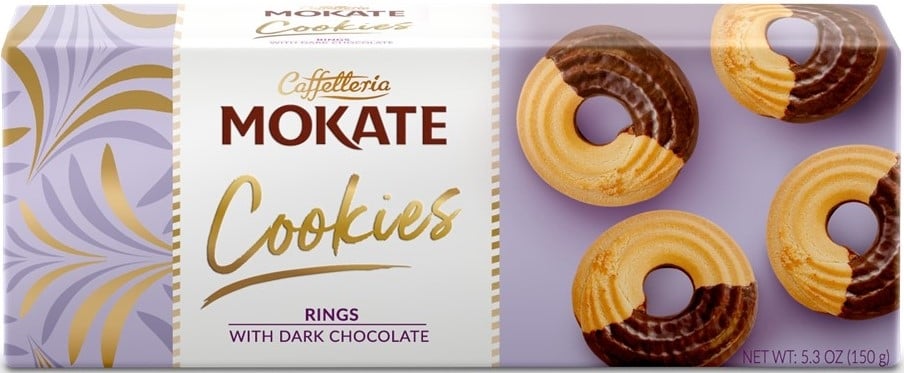 Mokate Rings sušenky s tmavou čokoládou