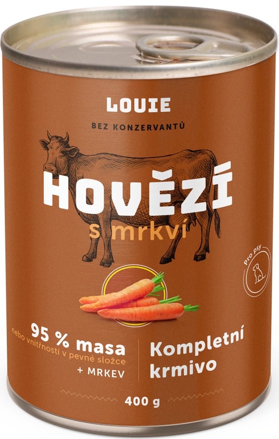 Louie Kompletní krmivo hovězí s mrkví pro psy