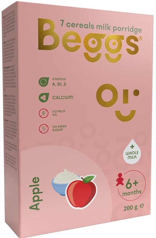 Beggs Mléčná sedmizrnná kaše jablečná