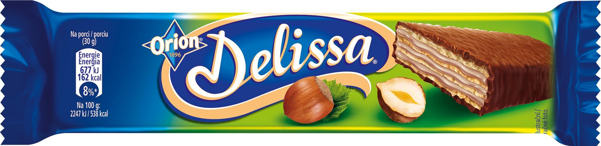 Delissa Oplatka s lískooříškovou náplní máčená v mléčné čokoládě