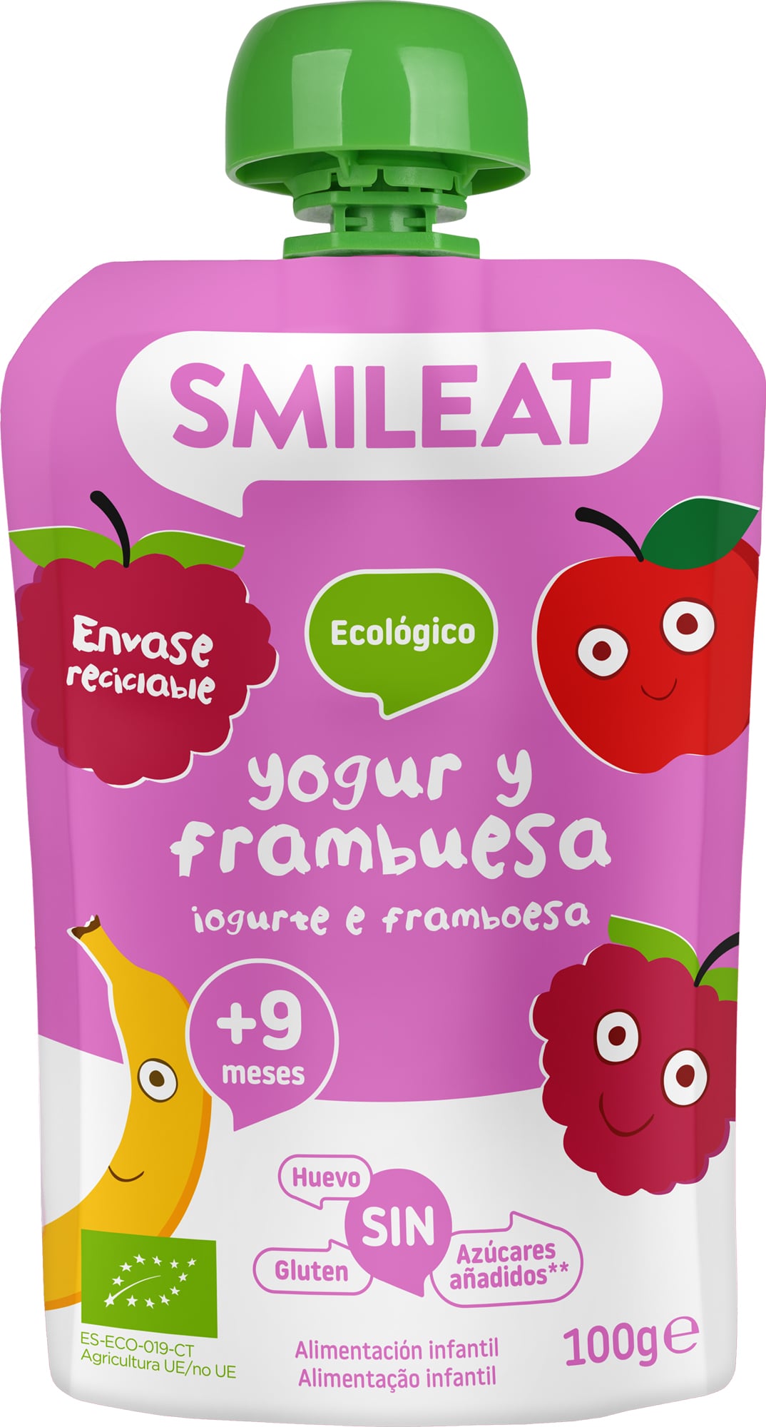 Smileat BIO Kapsička řecký jogurt, banán, malina a rýže