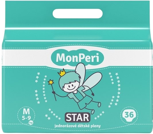 MonPeri EKO Star jednorázové dětské pleny M (5–9 kg)