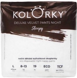 Kolorky EKO Noční jednorázové plenkové kalhotky deluxe velvet L Sleepy (8–13 kg)