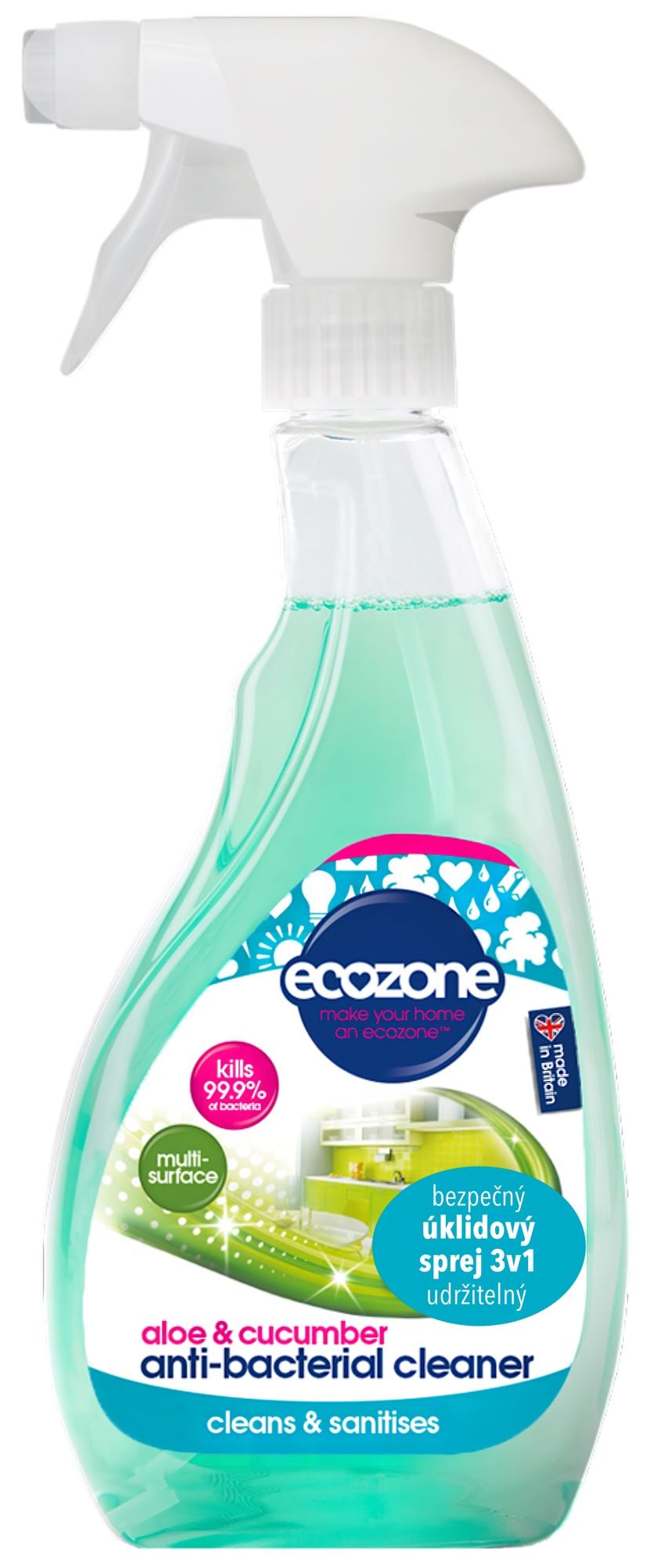 Ecozone Antibakteriální úklidový sprej 3v1