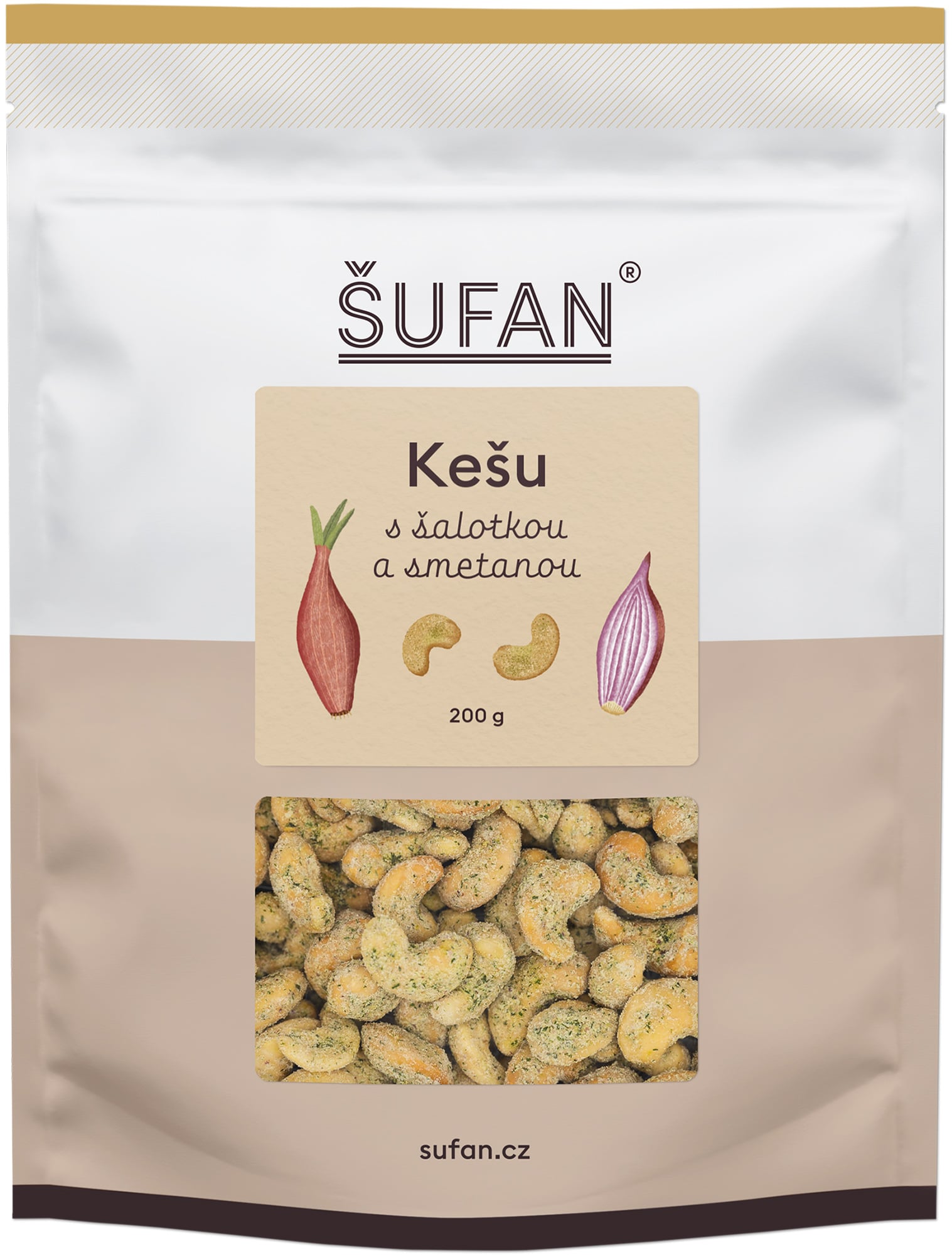 Šufan Kešu se šalotkou a smetanou