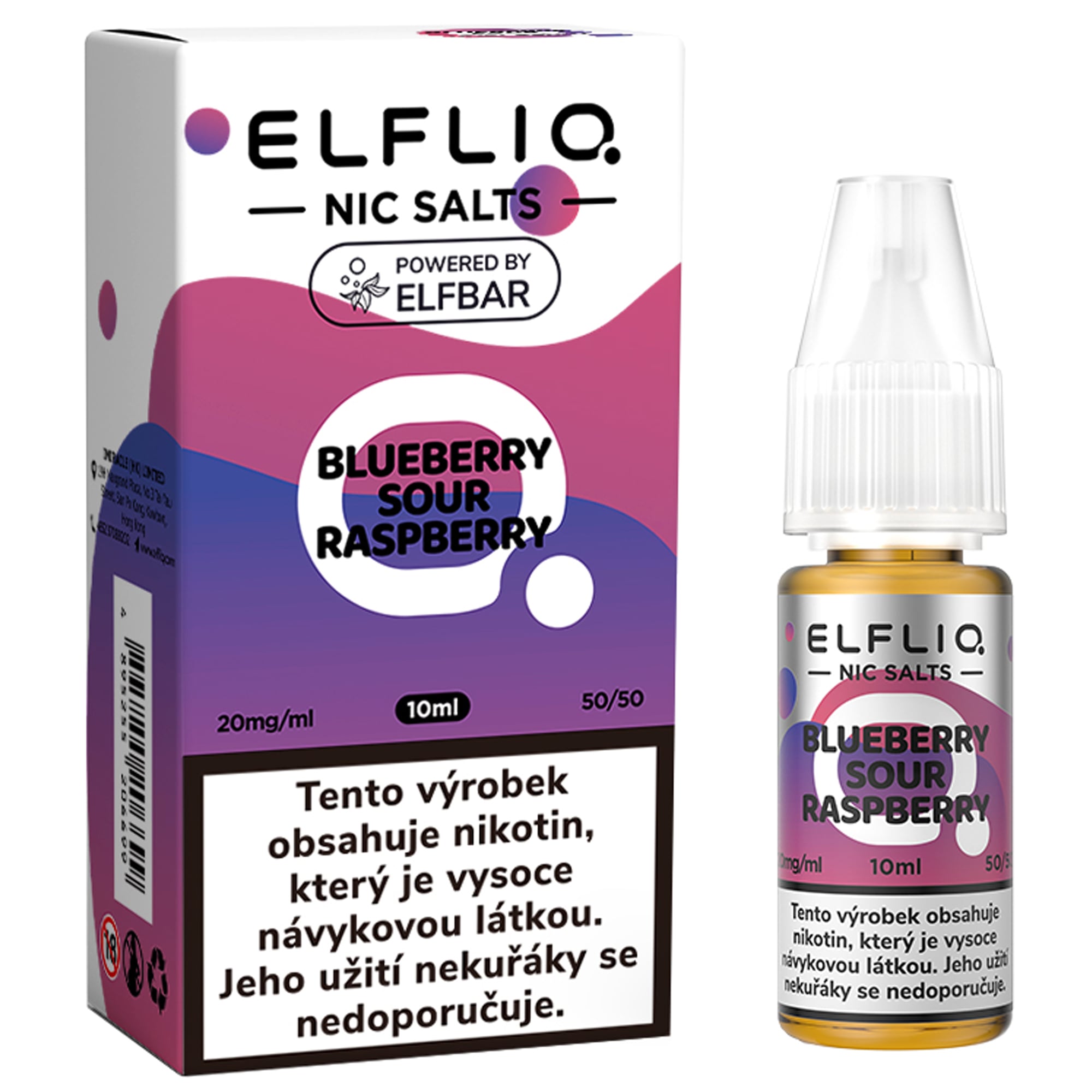 ELFLIQ E-liquid Elf Bar borůvka a kyselá malina 20 mg
