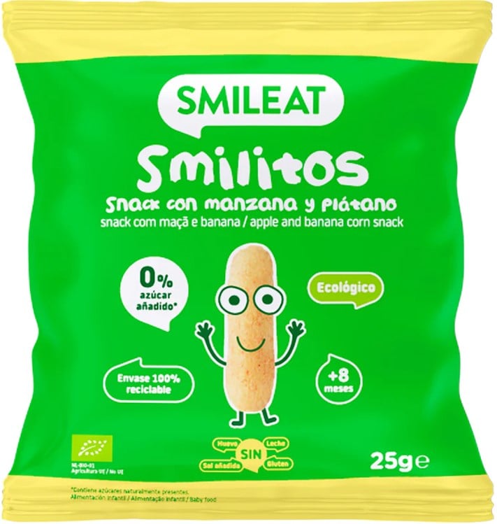 Smileat BIO Kukuřičné křupky banán a jablko
