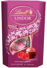 Lindt Bonboniéra LINDOR čokoládové pralinky s malinovou a smetanovou náplní