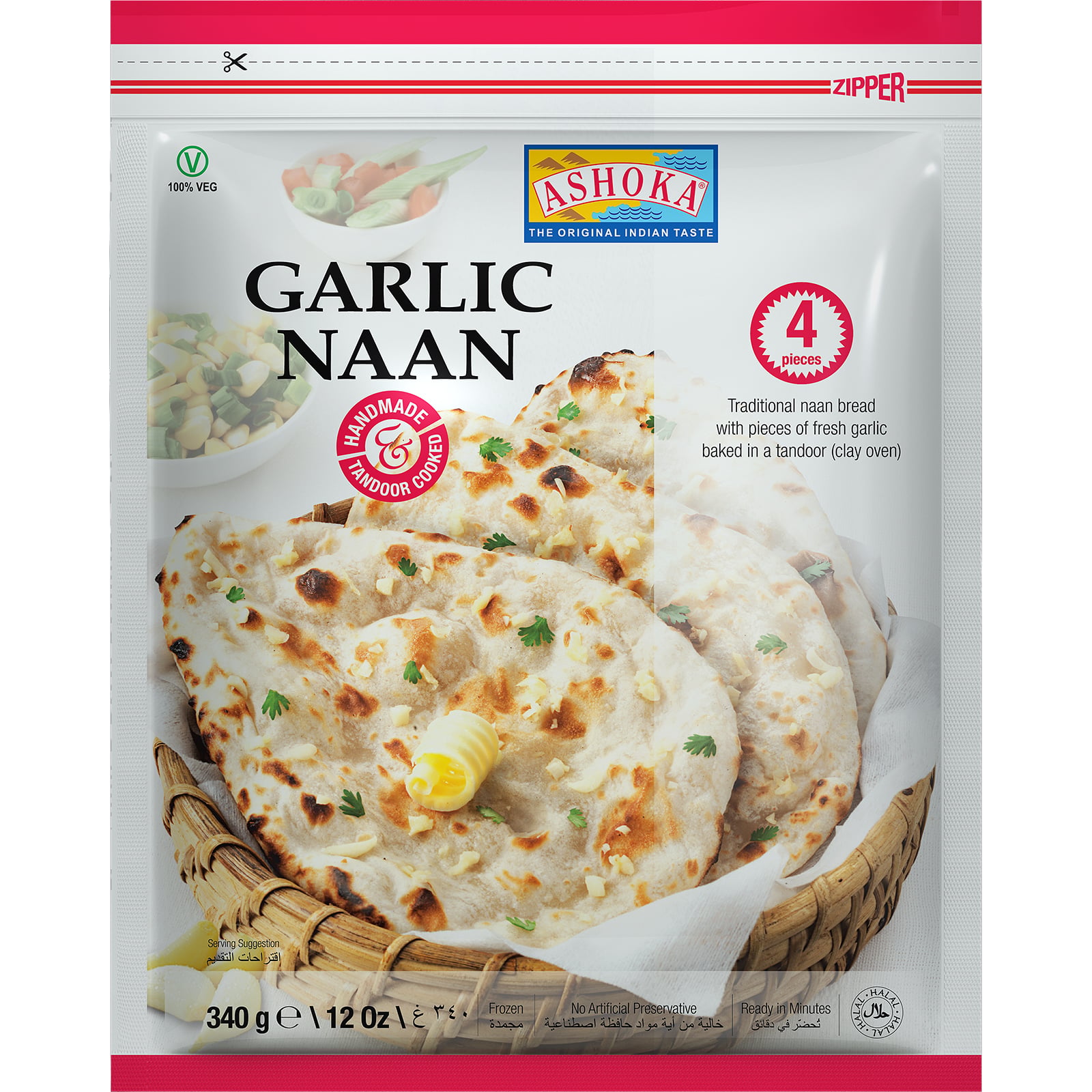 Ashoka Naan česnekový